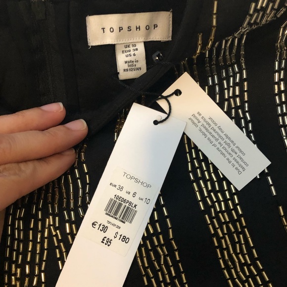 Top shop Bugle Bead Cutout Body-Con Dress - Picture 7 of 7